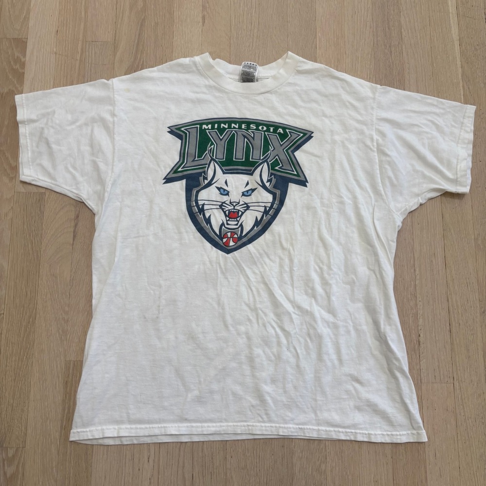 Fruit of the Loom Minnesota Lynx T-Shirt Mens XL White Good Vintage WNBA Logo